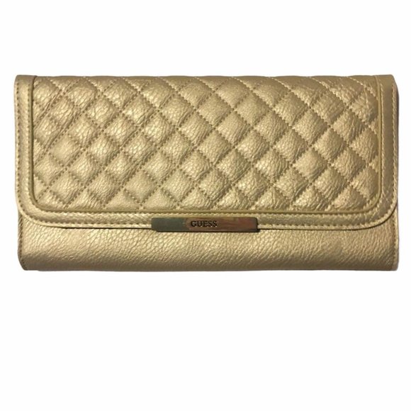 Gold Guess Clutch Wallet Bag - Picture 1 of 3